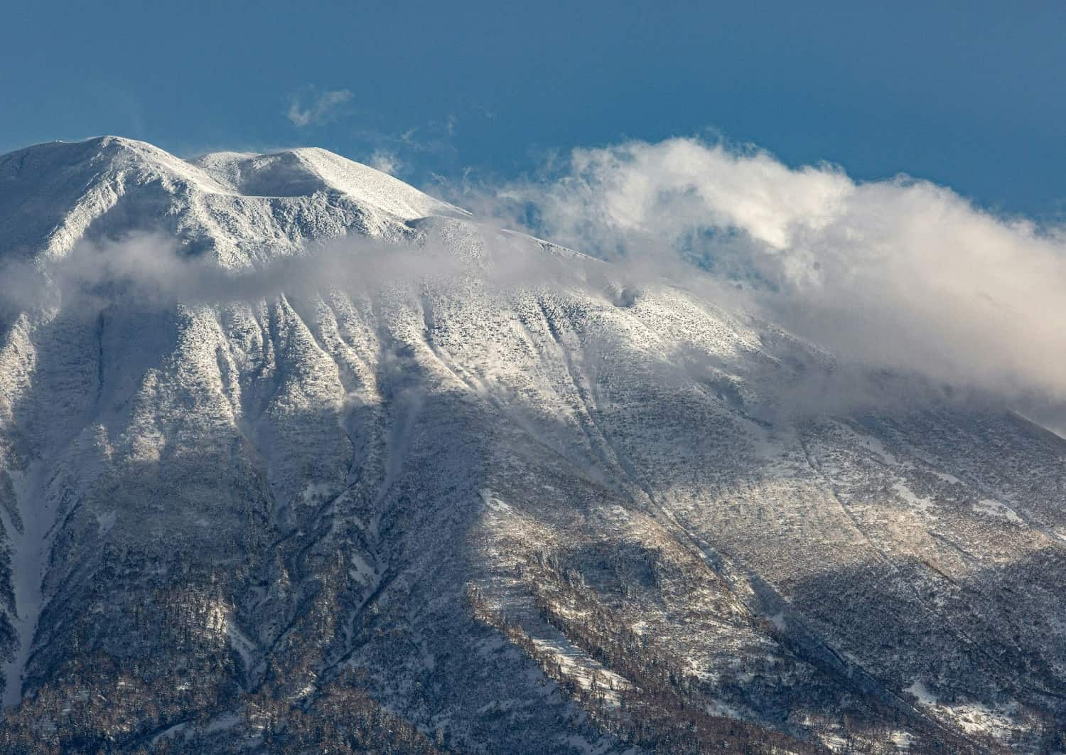 Nisekos snötäckta berg Yotei, Hokkaido, Japan 