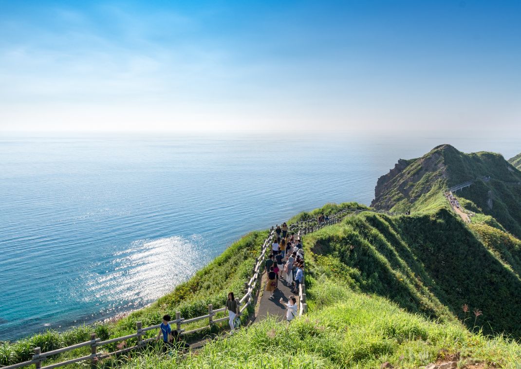 Vandring på Kamui Shakotan Cape, Hokkaido, Japan