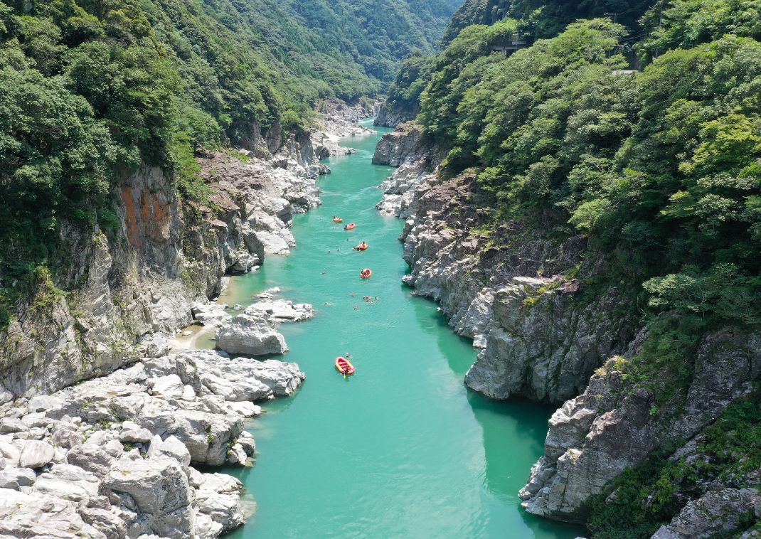 Rafting i Koboke Gorge kløften, Tokushima, Japan