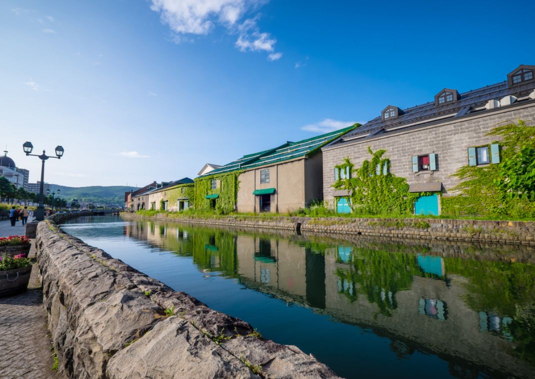 Otaru Canal på Hokkaido på sommaren