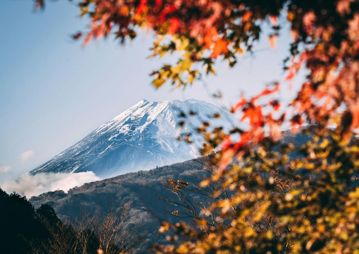 Japans fantastiska natur och Mount Fuji