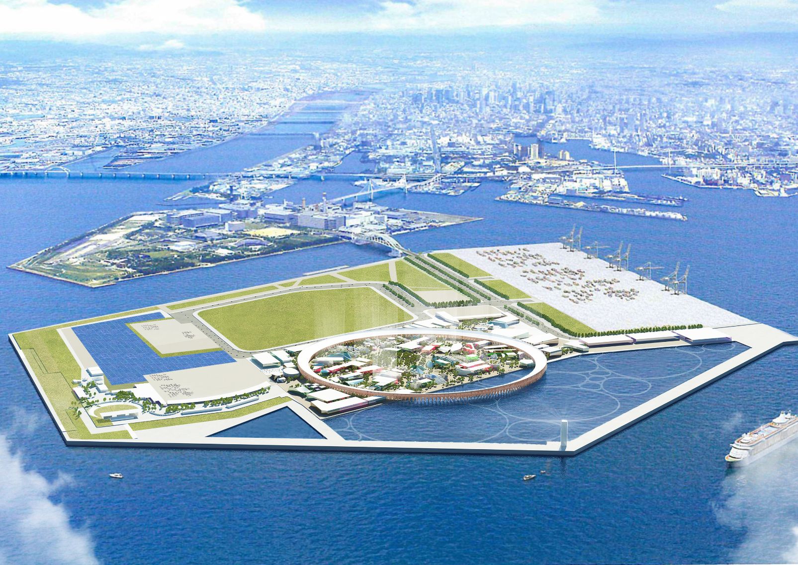 Området för Expo 2025 i Osaka, Kansai, Japan