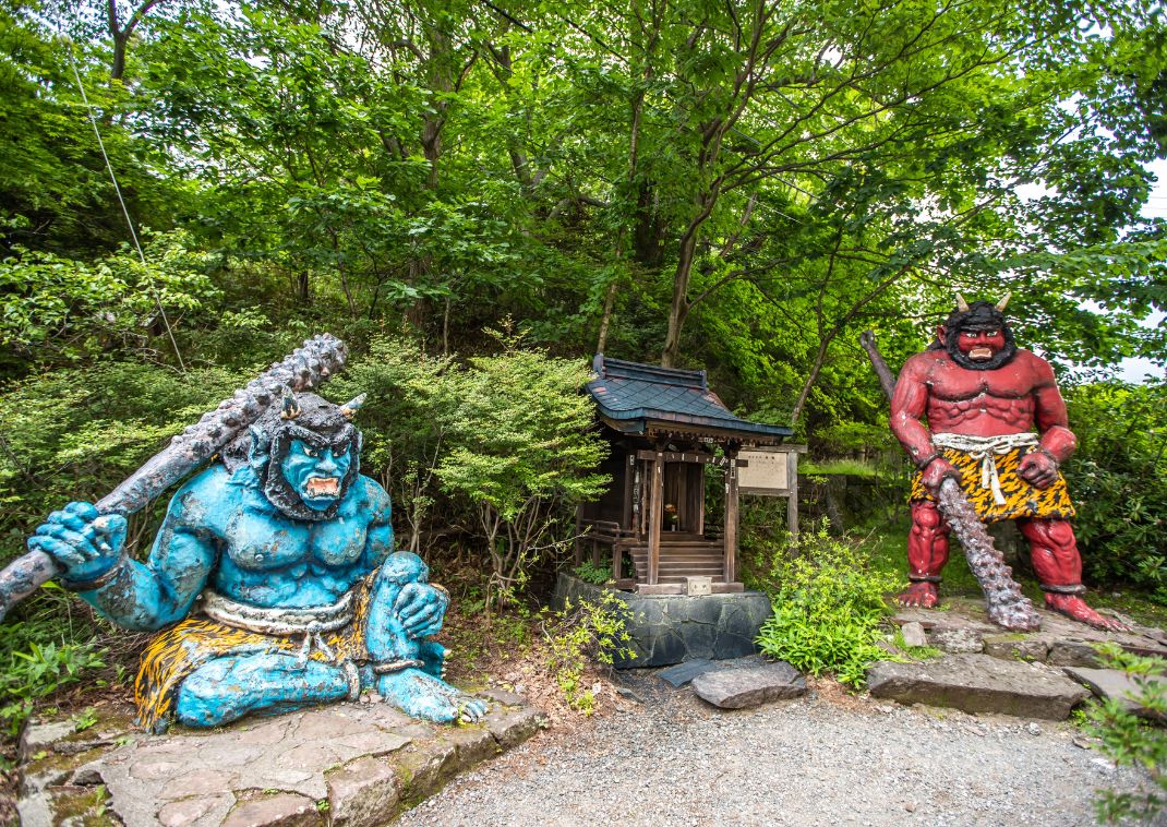 Statyer i staden Noboribetsu, Hokkaido