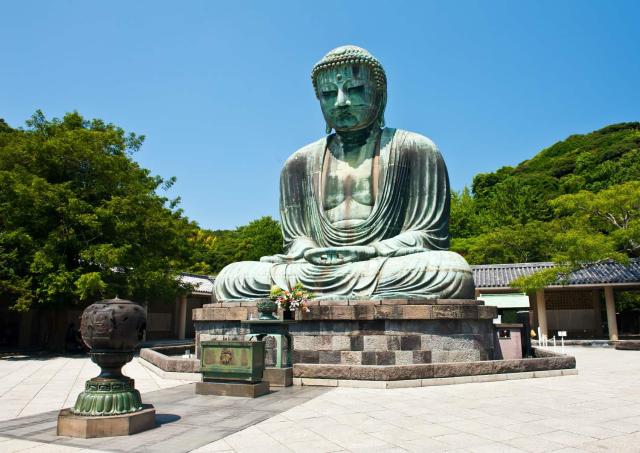 Den stora Buddha från Kamakura i Kotoku-in-templet