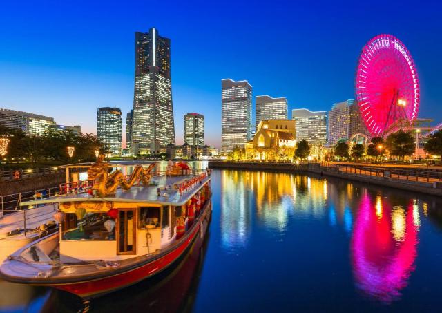 Yokohama på natten