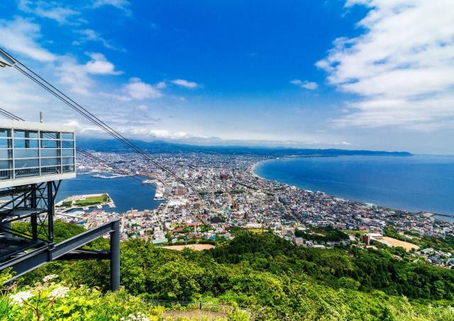 Utsikt från utsiktsplattformen på Mt. Hakodate