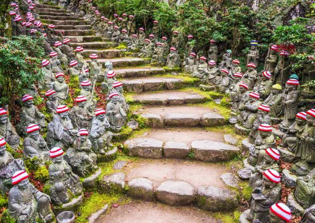 Jizo-statyerna vid Daisho-in