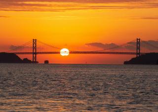 Solnedgång vid Shimaninmi Kaido