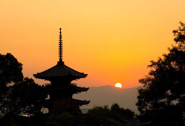 Solnedgång i Kyoto