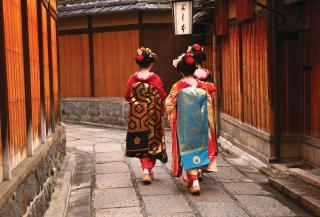 Geishas i Gion-distriktet i Kyoto