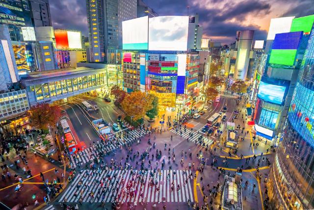 Shibuya-korsningen i Tokyo  