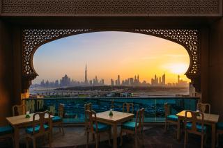 Utsikt över Dubai från restaurang, Dubai 