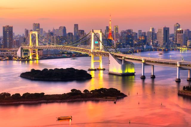 Tokyos silhuett från Odaiba
