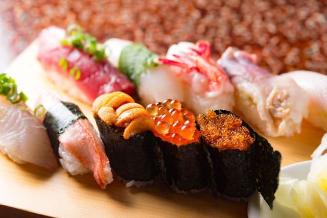 Färsk sushi från Hokkaido