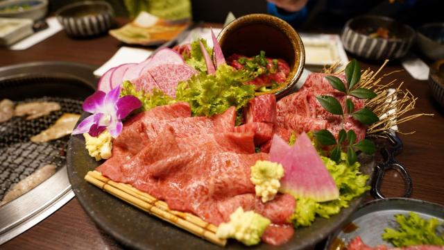 Middag med kött från Yonezawa, Yamagata