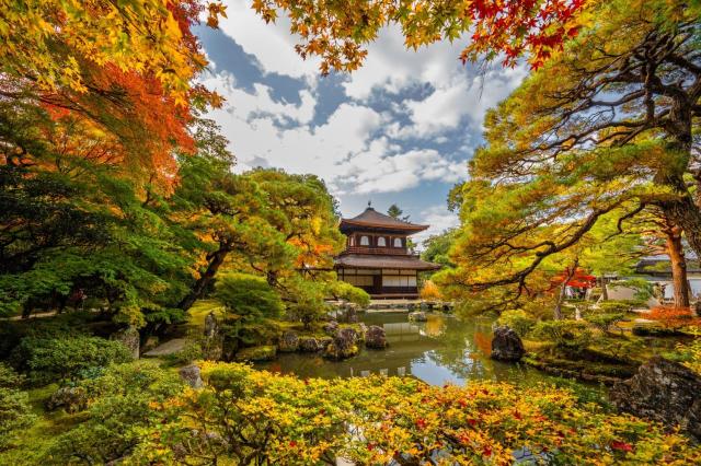 Ginkaku-ji templet på hösten, Kyoto