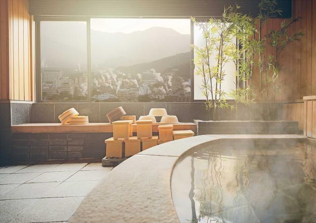 Onsen med utsikt över Beppu