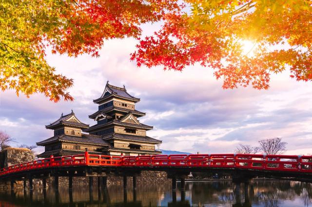 Matsumoto slott under hösten