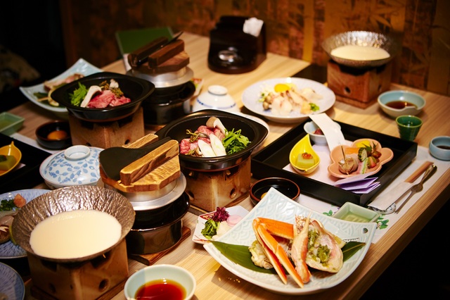 Kaiseki-måltid i ett ryokan