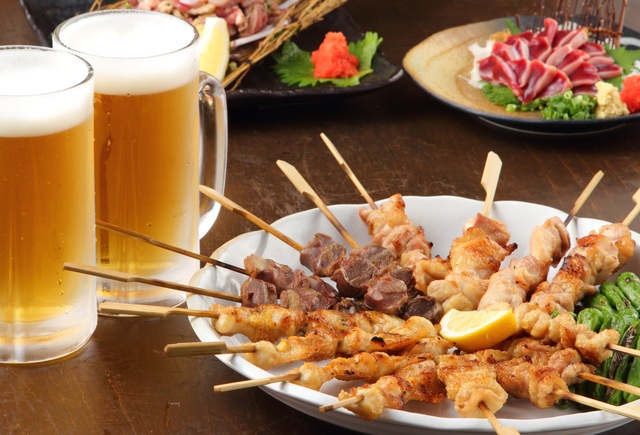 Öl och yakitori i Hakuba