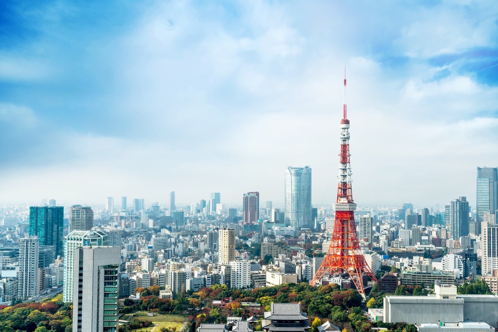 Tokyo Tower och stadsbild