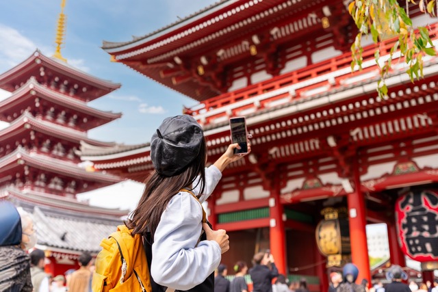 Portalen till Senso-ji-templet fångad på bild
