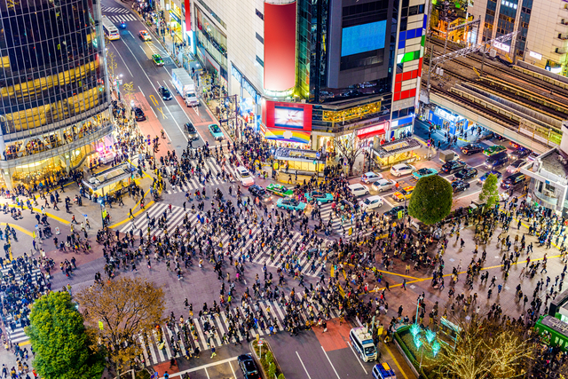 Det ikoniska övergångsstället i Shibuya