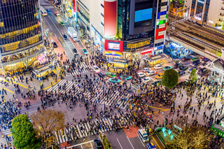 Det ikoniska övergångsstället i Shibuya