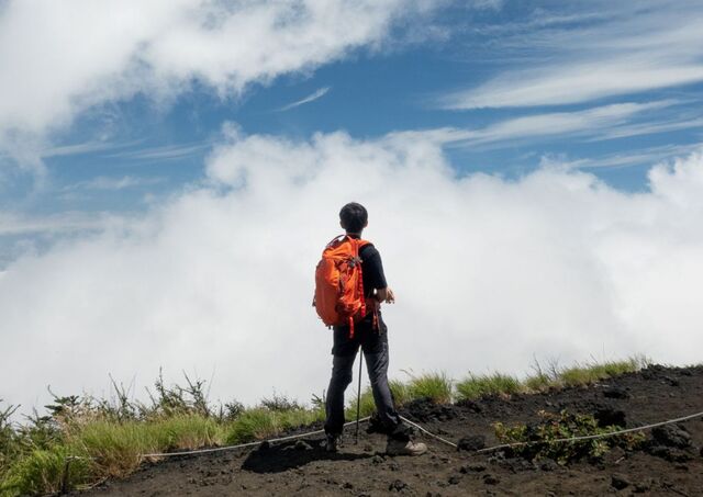 Vandring uppför berget Yotei