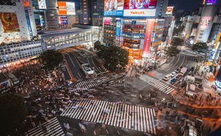 Shibuya- korsningen i Tokyo 
