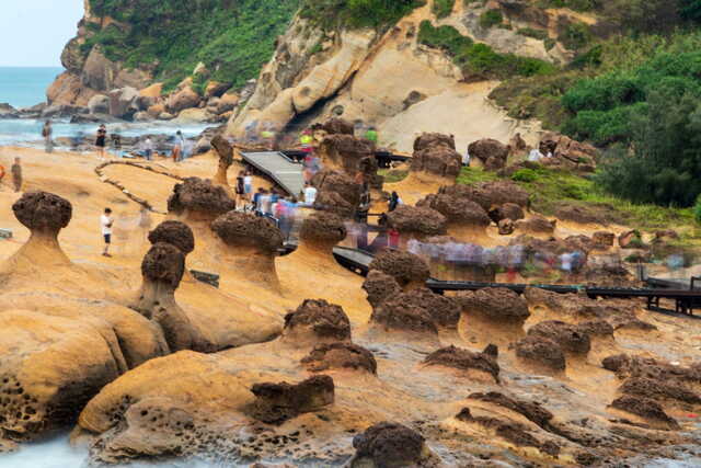 De spektakulära klippformationerna i Yehliu geopark 